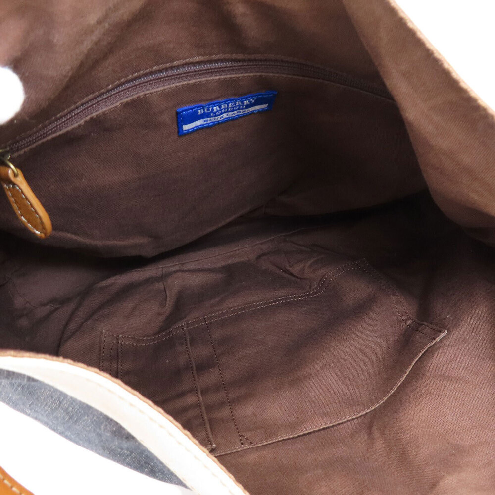 Burberry Blue Label One Shoulder Hobo Bag Leather Denim - Picture 5 of 11